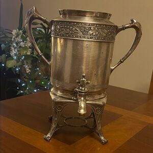 Elegant Silver Beverage Dispenser, vintage, metal alloy